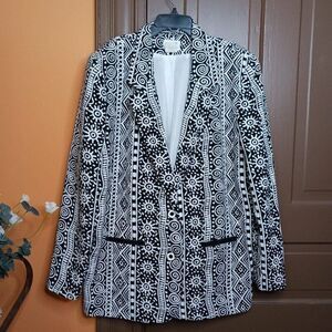 Vintage Regal Made in USA Women's size L Retro Black White Blazer Jacket